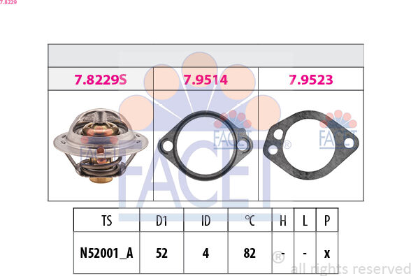 Facet Thermostat, Kühlmittel 78229 Für Mitsubishi