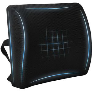 vidaXL Rückenstütze aus Netz, mit Memory-Schaum, waschbar, Rückenkissen, für Stühle und Bürostühle, schwarz