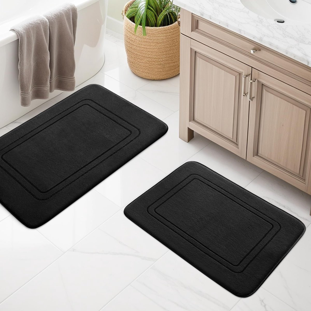 Unyqoos Zachte en Luxe Badkamertapijtenset van Traagschuim met Antislip voor Toilet en Douche