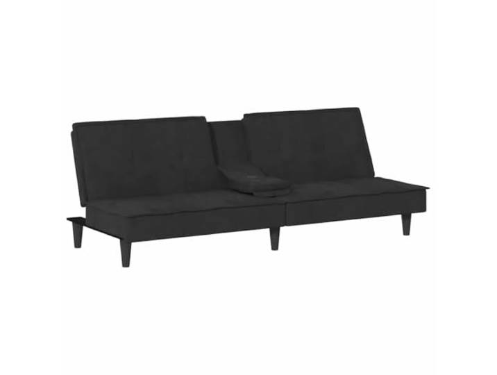 Makastle SchlafSofa Couch mit Getränkehaltern Schwarz Samt