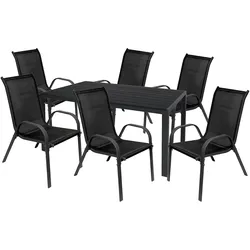 Mojawo 7tlg Gartenmöbel Garnitur Sitzgruppe Essgruppe Tisch Stuhl 160x90cm