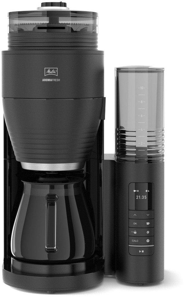 Melitta Aromafresh PRO X, Filterkaffeemaschine, 1,25 l, Kaffeebohnen, Gemahlener Kaffee, Eingebautes Mahlwerk, 1130 W, Schwarz