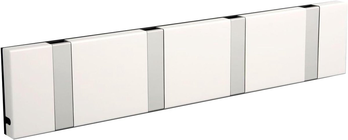 Wandkapstok met opvouwbare haken in wit, Breedte: 39,5 cm