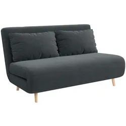 SCHLAFSOFA Polyester Buchenholz Dunkelgrau