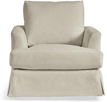 Ava Slipcovered Swivel Glider - Livesmart Performance Presley Oat - Grandin Road