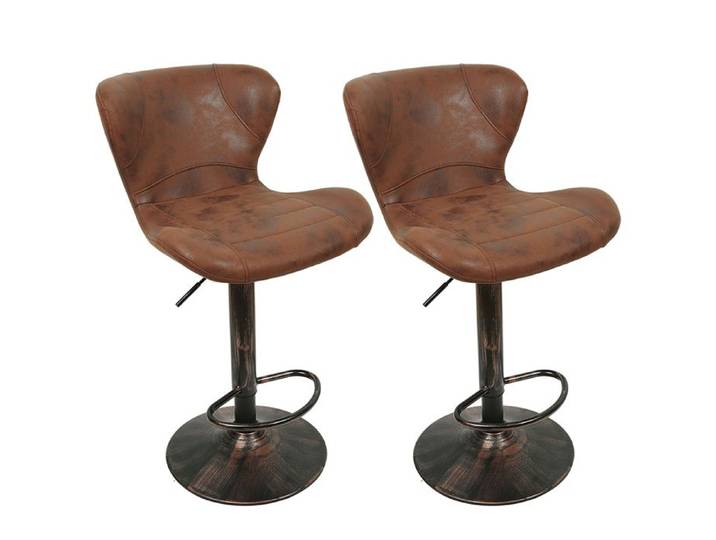 SUPFINE 2pcs Tabouret de Bar Chaise de Bar en Simili Tabouret Cuisine Pivotant avec Repose-Pied Chaise de Bar Reglable en