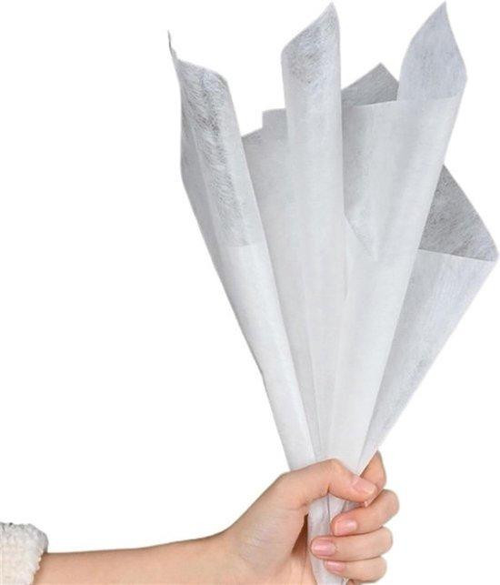40 stuks Bloem Inpakpapier Wit - Doorschijnend Katoen Verpakkingspapier voor Bloemenboeketten