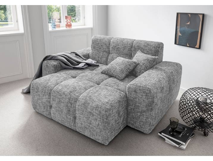XXL-Sessel Silber Strukturstoff Ruta 181 x 87 x 155cm