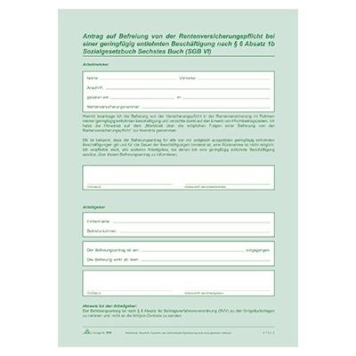 RNK Arbeitsvertrag 518 geringfügig Beschäftigte DIN A4 2x2Blatt