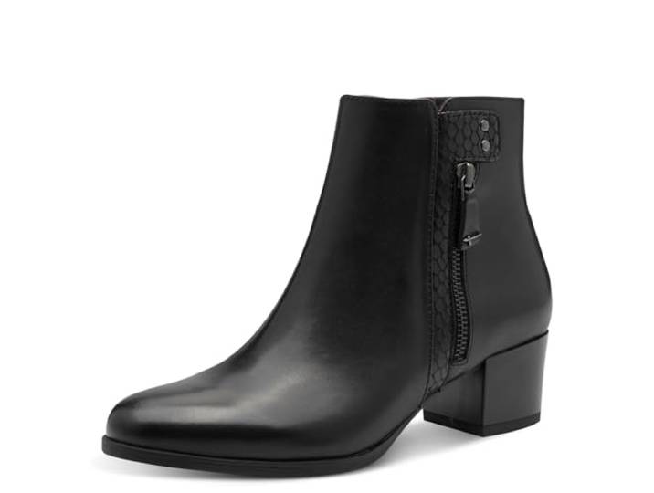 Tamaris Dames Boot Heel 1-25367-45 enkellaarsjes, zwart, 39 EU, zwart, 39 EU