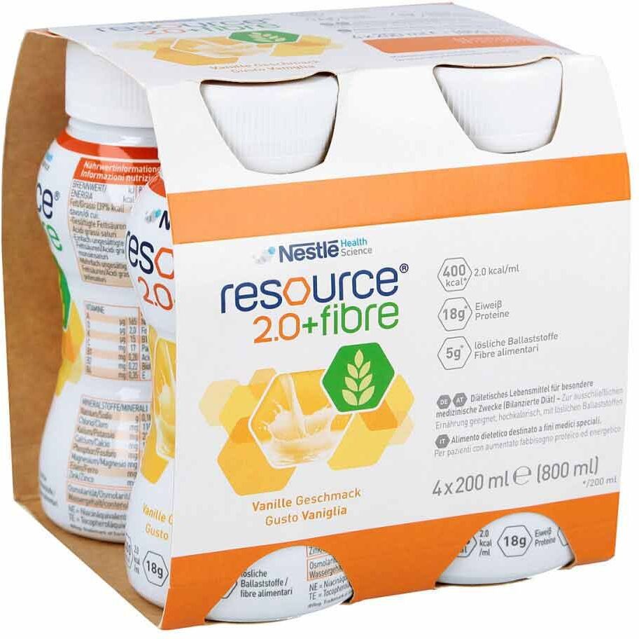 Resource 2.0+fibre Vanille 4X200ml