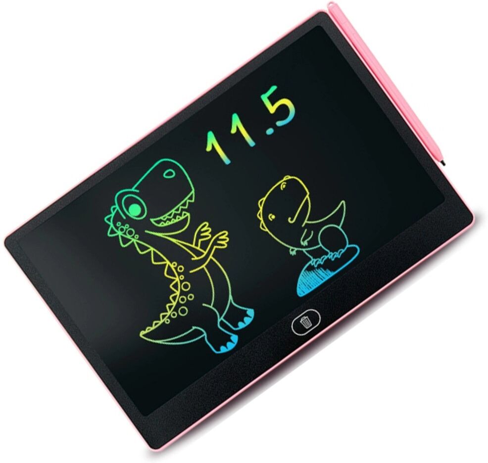 INF 11.5 inch horizontales LCD-Schreibtablet – augenfreundliches löschbares Doodle-Board mit integriertem Stiftefach Rosa