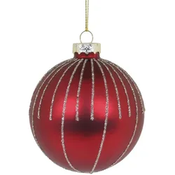 Chic Antique Weihnachtskugel mit Glitzer, rot, D8 cm, Modell 3