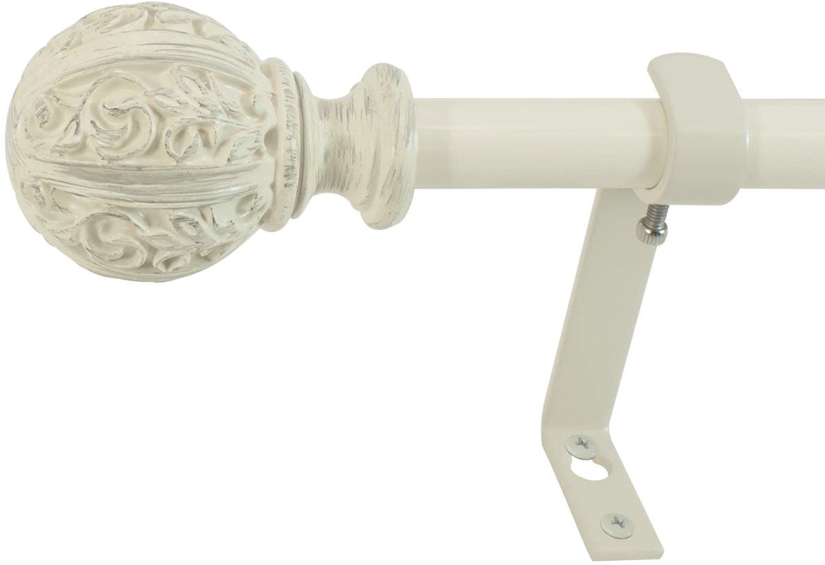 SnelShoppen Gordijnroede Set Distressed Ivoor 122-218 cm
