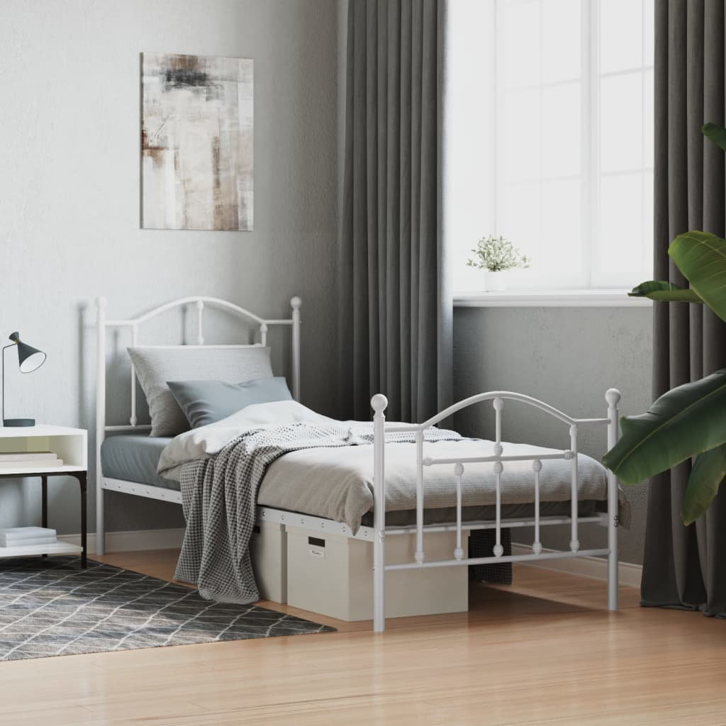 Brambly Cottage Anadolu Stainless Steel Spindle Bed White European Single (90 x 200cm)