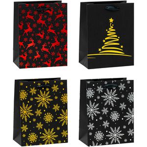 TSI Geschenktüte 88010, Premium Weihnachten, Geschenktasche, 18 x 23 cm, sortiert, 12 Stück