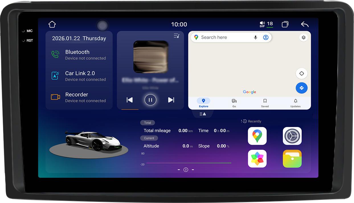 2k Display Android Radio 128GB für Smart 451 Vorfacelift 2007-2011 Carplay Android Auto Navi 4G LTE Bluetooth DAB+ Rückfahrkamera Lenkradsteuerung