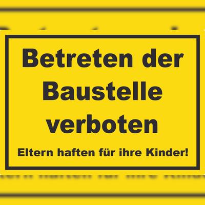 HB-Druck Betreten der Baustelle Aufkleber gelb-schwarz A9 (37x52mm)