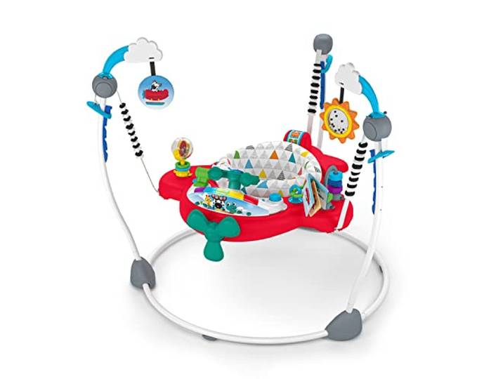 Bright Starts Baby Einstein, Ocean Explorers Flugzeug Abenteuer 2-in-1 Interaktive Aktivität Jumper mit Lichtern Alter 6+ Monate für Jungen oder Mädchen
