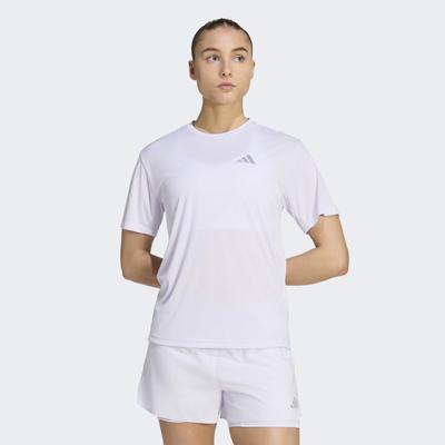 Laufshirt ADIDAS PERFORMANCE "ADI365 RUNNING ESSENTIALS", Damen, Gr. L, weiß (frozen lila), Obermaterial: 100% Polyester, Rundhals, Shirts Laufshirt, mit climacool Technologie, ohne Verschluss