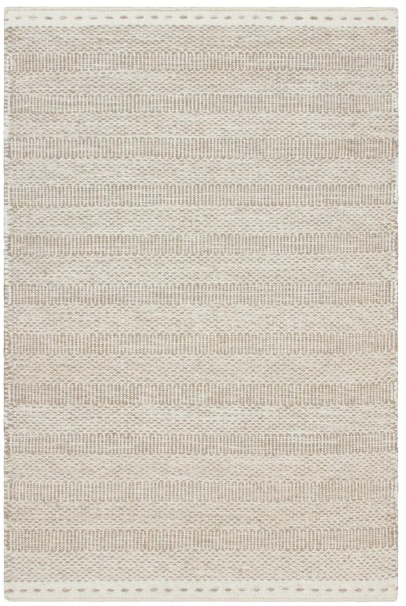 Bombay Wollen Vloerkleed met Strepen in Beige, 200 x 290 cm