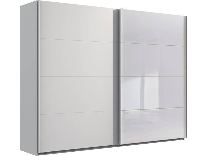 Schwebetürenschrank WIMEX Ernesto , weiß (weiß, glas weiß), B:270cm H:208cm T:65cm, Holzwerkstoff, Schränke, Schwebetürenschrank, mit farbigen Glaselementen