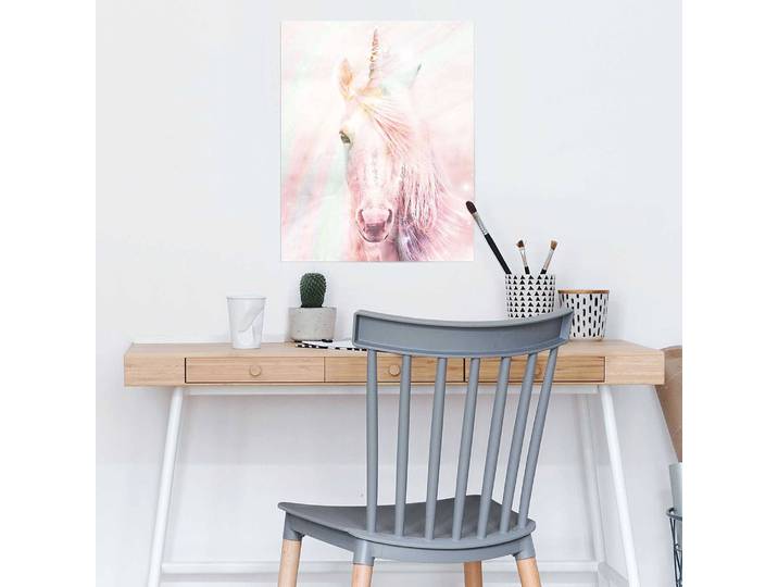 Poster Licorne Touffu Papier Rose foncé 40 x 50 x 0cm