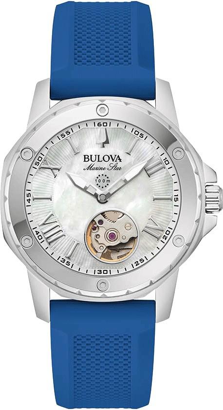 Bulova Marine Star Dames Blauwe Horloge 96L324