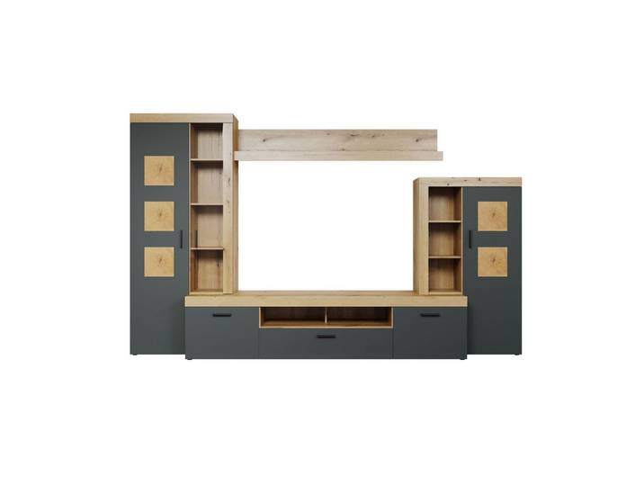 trendteam Wohnwand, (Anbauwand), Wohnwand Schrankwand 331 x 206 x 52 cm