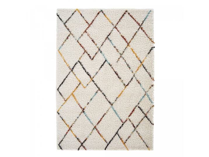 Tapis shaggy 160x230 crème, jaune, rouge