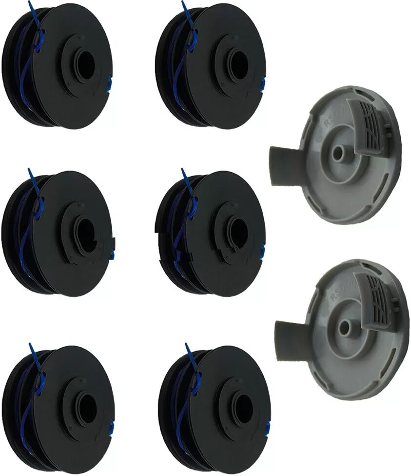INF Kit de remplacement RAC123 Bobine de coupe-bordures ×6 + Couvercle RAC122 ×2 compatible avec Ryobi