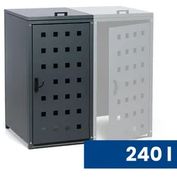Mülltonnenbox mit Volumen bis 240 l, 123,5 x 67 x 77,3 cm, Anbau, grau