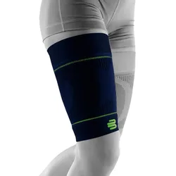 BAUERFEIND SPORTS Kompressionsbandage Oberschenkel marineblau, short, Gr. L