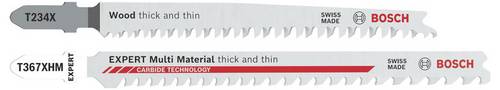 Bosch Accessories 2608665464 T234X+EXPERT Multi Material thick and thin T367XHM Stichsägeblätter-Set, 26-tlg. 1 St.