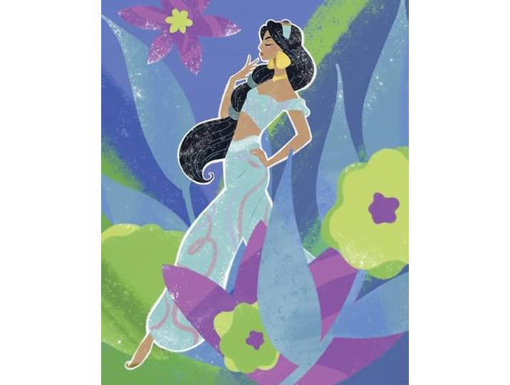 Komar Wandbild- Disney Princess Jasmine in Blue - Größe 40 x 50 cm - Poster, Kinderzimmer, Dekoration - gerollt ohne Rahmen