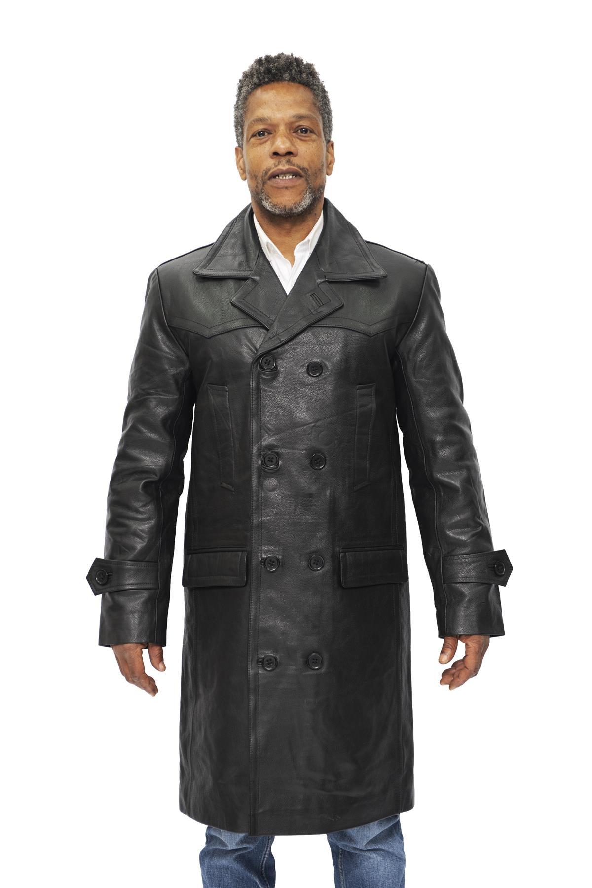 Herren-Peacoat aus Rindsleder-Dortmund