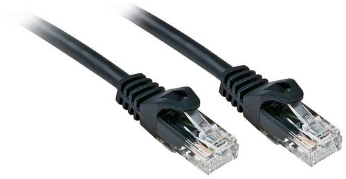 LINDY 48195 RJ45 Patchkabel CAT 6 U/UTP 5.00 m Schwarz 1 St.