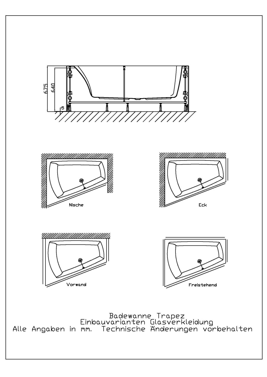 Hoesch Glasverkleidung Schwarz Nische WW Trapez 1800x1400 links 49171.552