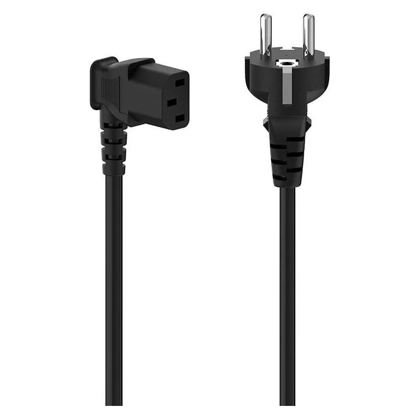 Hama Netzkabel für Kaltgeräte, 90° gewinkelt, 3-polig, Schutzkontakt, 5 m, Schw (5 m) (00223293)