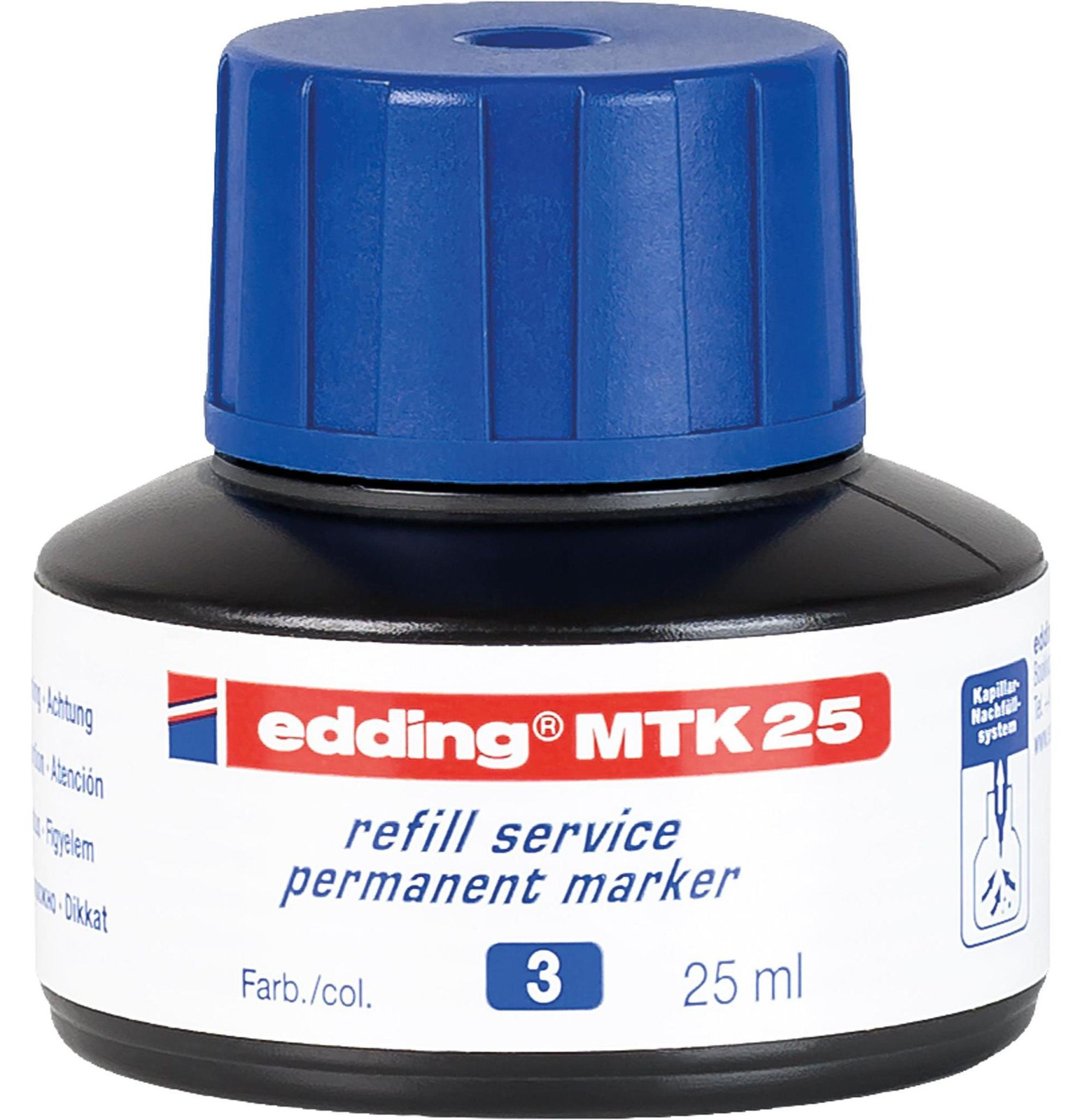 Edding MTK 25 permanente marker navulinkt blauw 25 ml