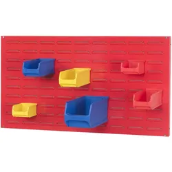 PROREGAL Trägersystem Rote Systemplatte für Sichtlagerboxen | HxBxT 50x100x2cm | Trägerplatte, Wandhalterung, Kleinteileaufbewahrunghalterung