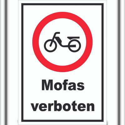HB-Druck Schild Verbot Mofas A5 Rückseite selbstklebend