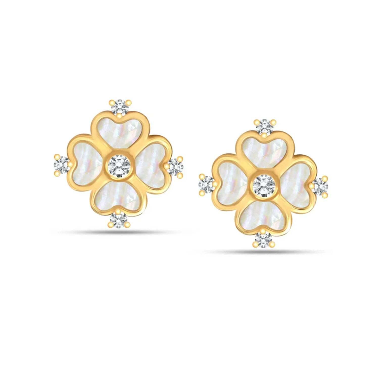 Dames Klaverbloem Oorbellen in 925 Sterling Zilver BIPE002