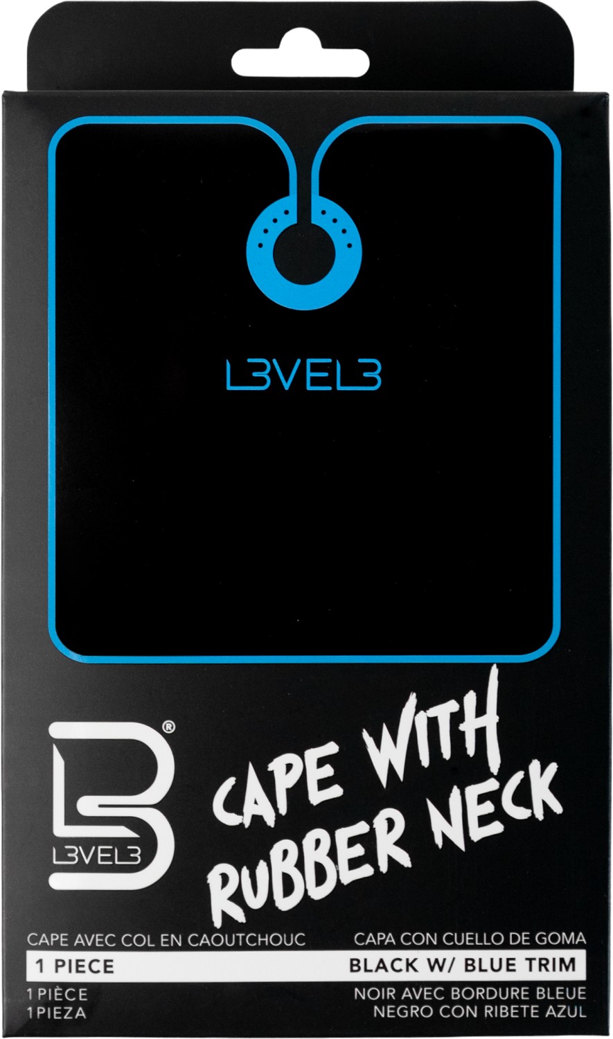 L3VEL3 Umhang mit Gummikragen Schwarz mit blauem Rand LV30239