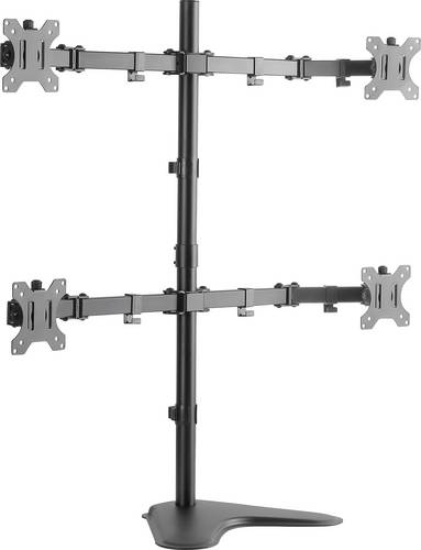 LogiLink BP0046 4fach Monitor-Standfuß 33,0cm (13 ) - 81,3cm (32 ) Höhenverstellbar, Neigbar, Schwenkbar, Drehbar