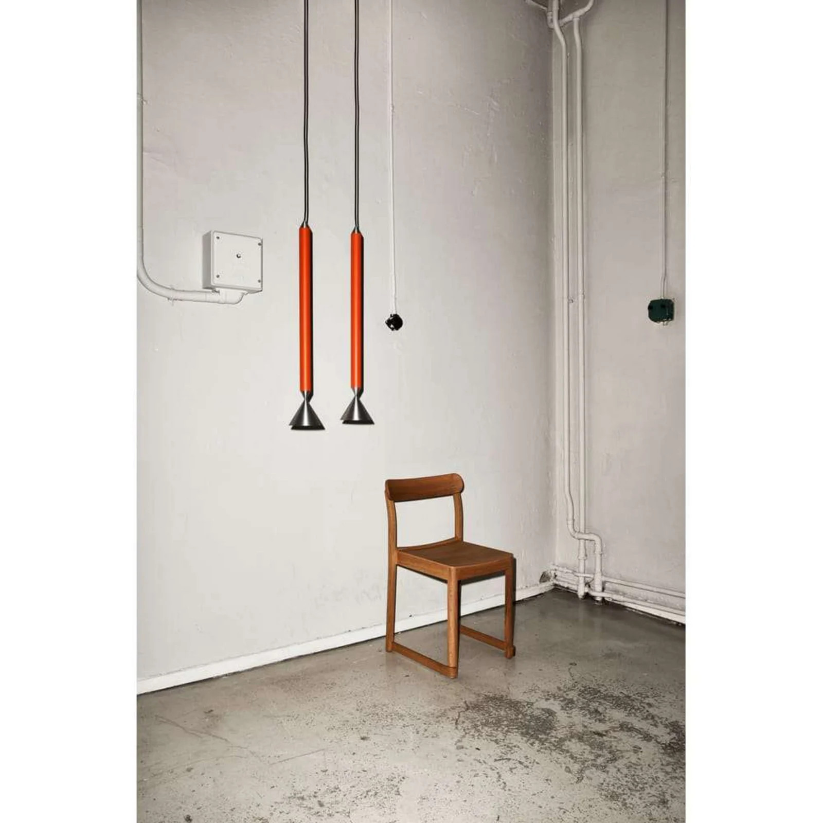 Pholc Apollo 59 Hanglamp - Rood Oranje/Aluminium - Kegelvormig
