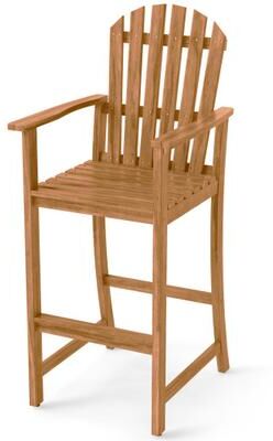 Costway Tall Adirondack Chair with Armrests and Footrest for Deck-Natural