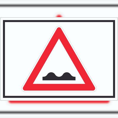 HB-Druck Aufkleber Achtung unebene Fahrbahn Symbol A3 (297x420mm)