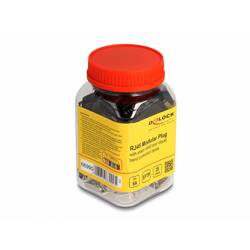 Delock - Netzwerkanschluss - RJ-45 (M) - S/FTP - CAT 6a - Snap-on (Packung mit 25) 66990