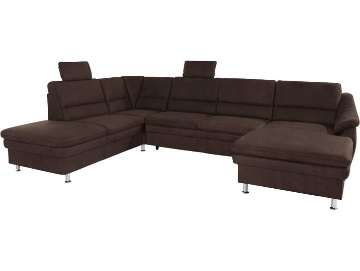 Wohnlandschaft, 324x90 cm, Luxus-Microfaser, Dunkelbraun, Bettfunktion & Relaxfunktion, Modern, Sit & More